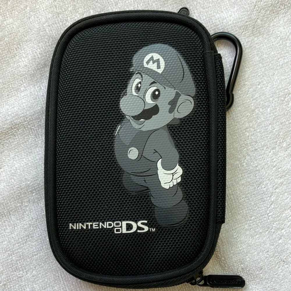 NEW 2007 Nintendo DS Black soft travel Case with Mario Design